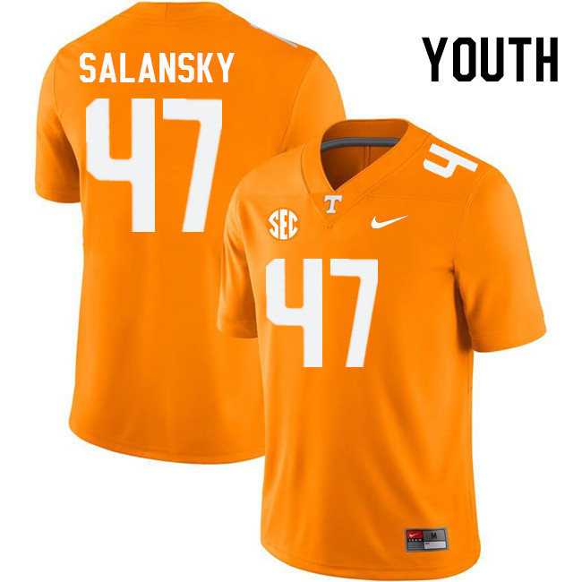 Youth #47 Matthew Salansky Tennessee Volunteers College Football Jerseys Stitched Sale-Orange